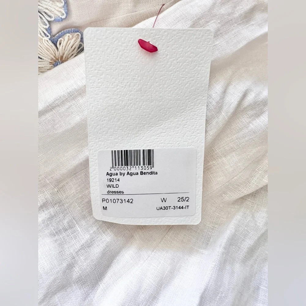 NEW Agua By Agua Bendita  Fontera Wild Embroidered Linen Midi Dress Size Medium. - Picture 8 of 10